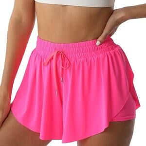 NWOT Nexsonic Hot Neon Pink Athletic Tennis Running Shorts Size Small